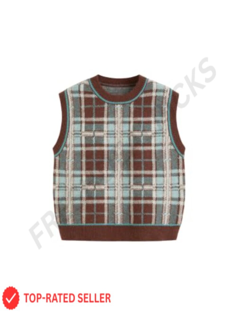 Sleeveless Cropped Sweater Vest Geometric Knit Fall Trendy